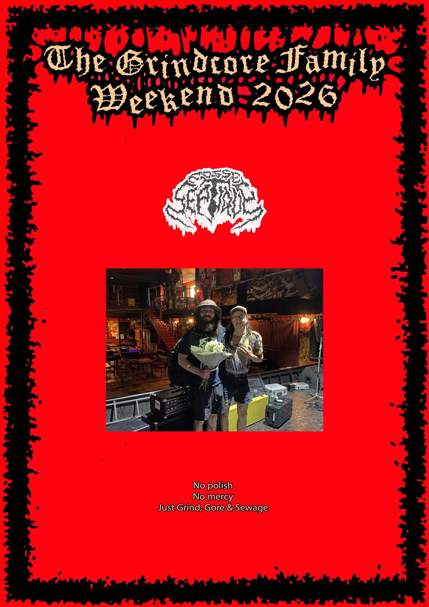 The Grindcore Family Weekend 2026 poster featuring Fosse Septique