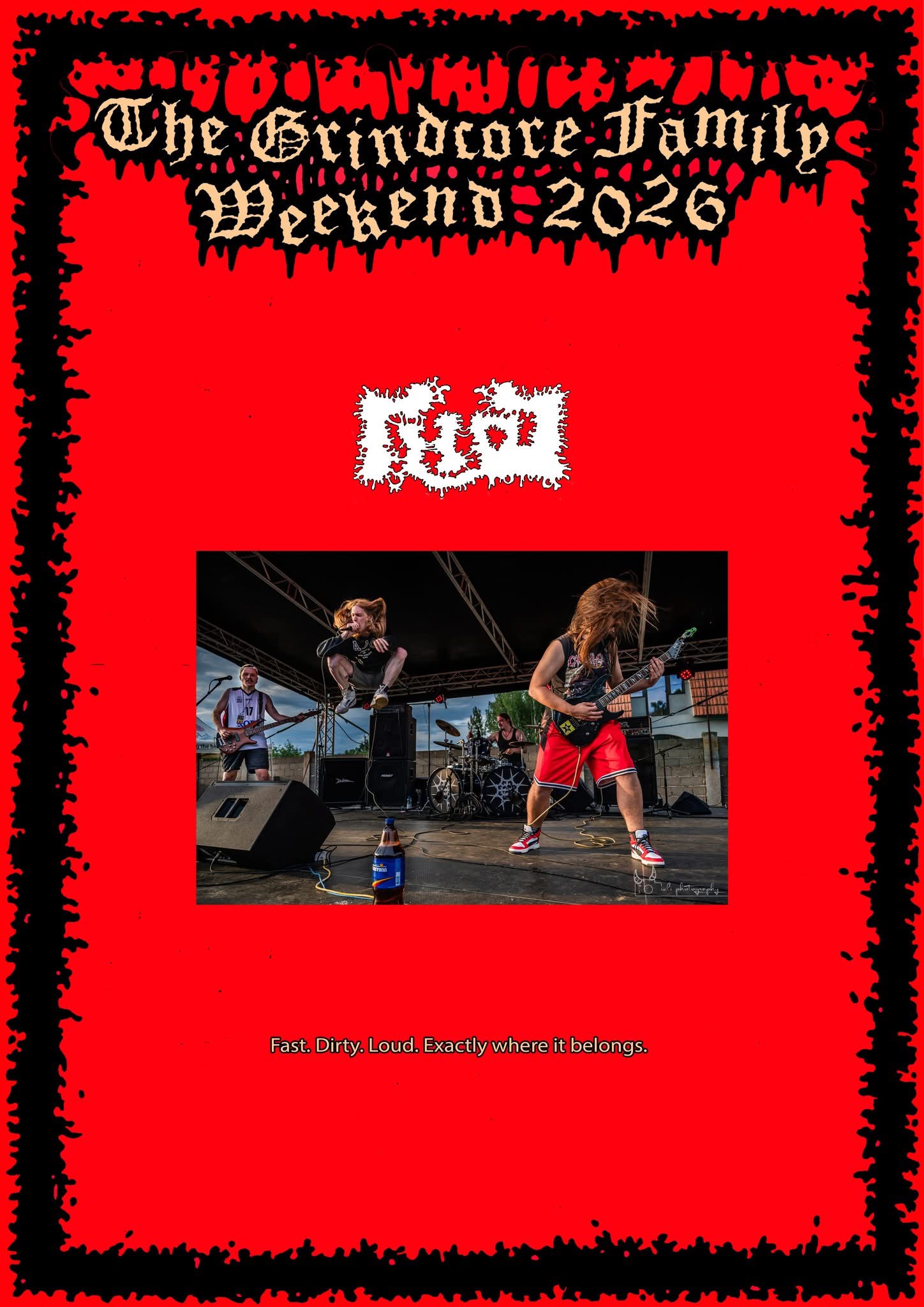 The Grindcore Family Weekend 2026 poster featuring Gnoj