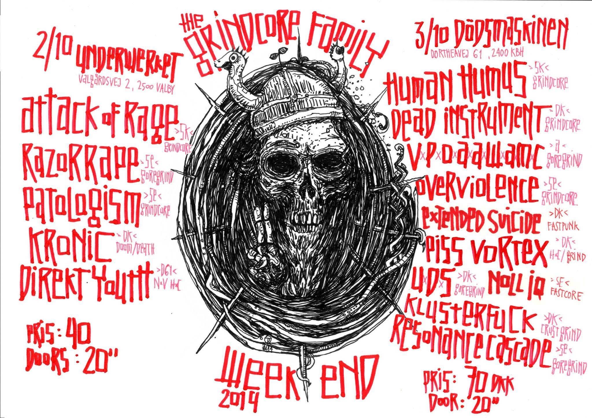 The Grindcore Family Weekend 2014 poster