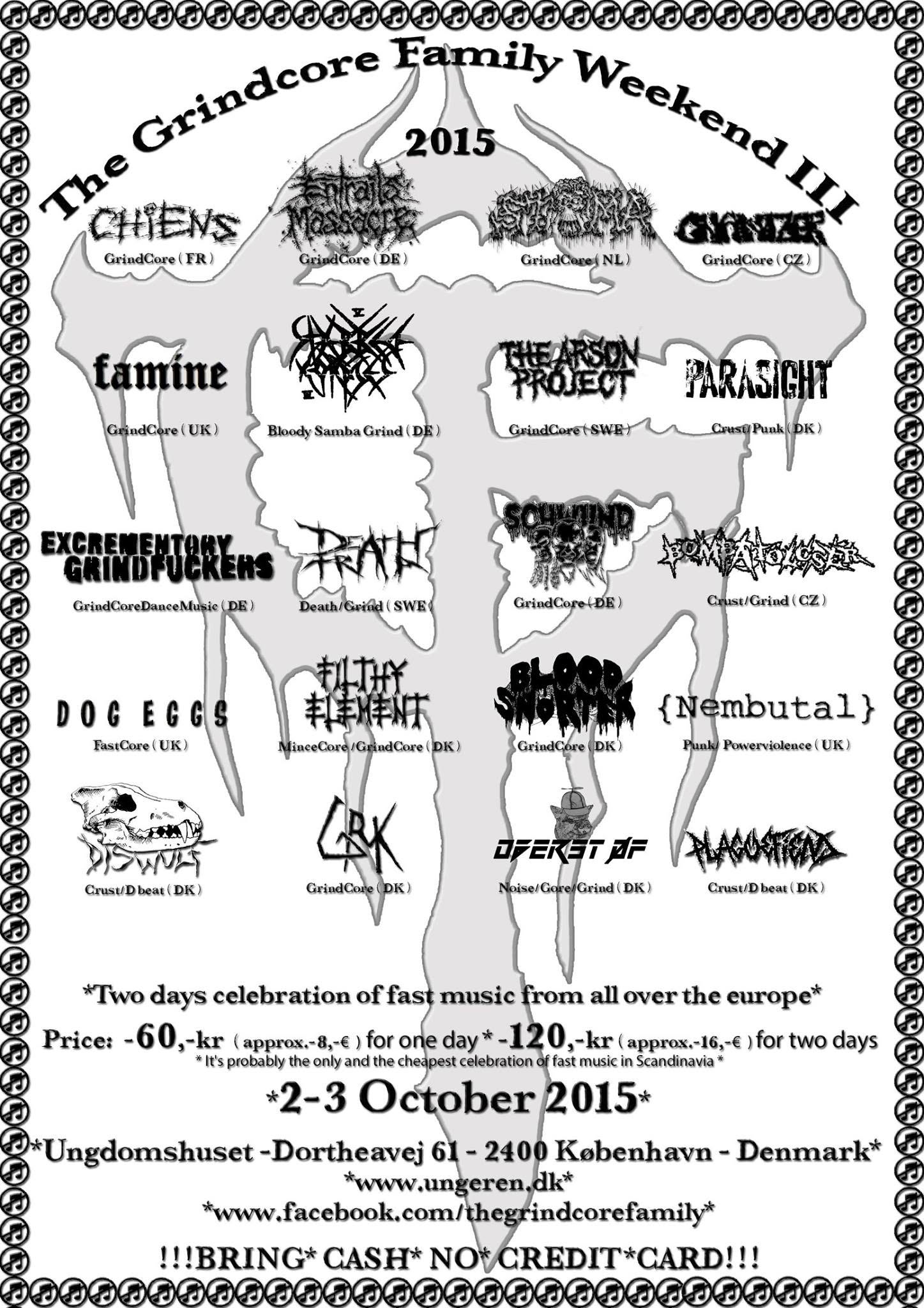 The Grindcore Family Weekend 2015 poster