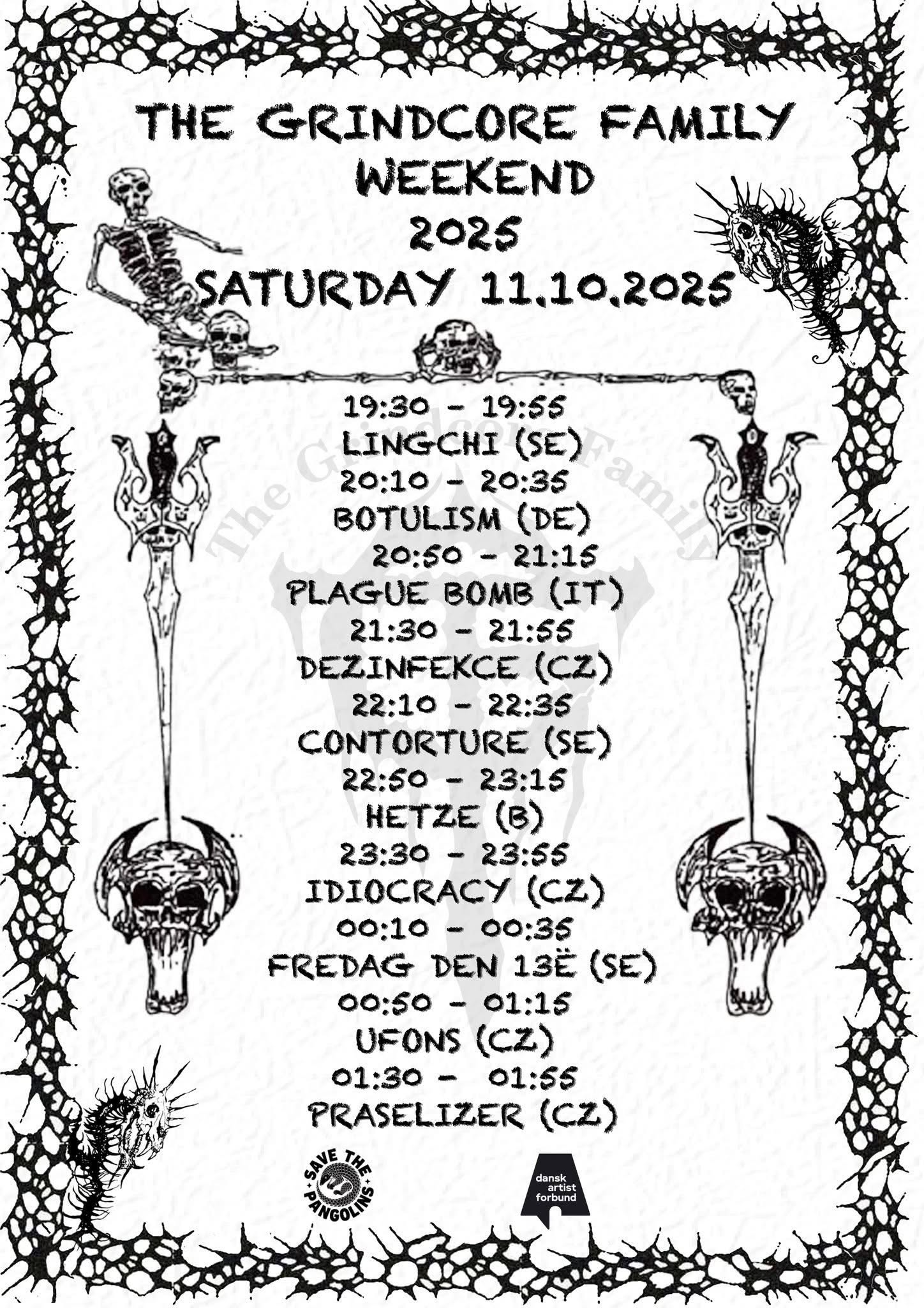 The Grindcore Family Weekend 2025 poster