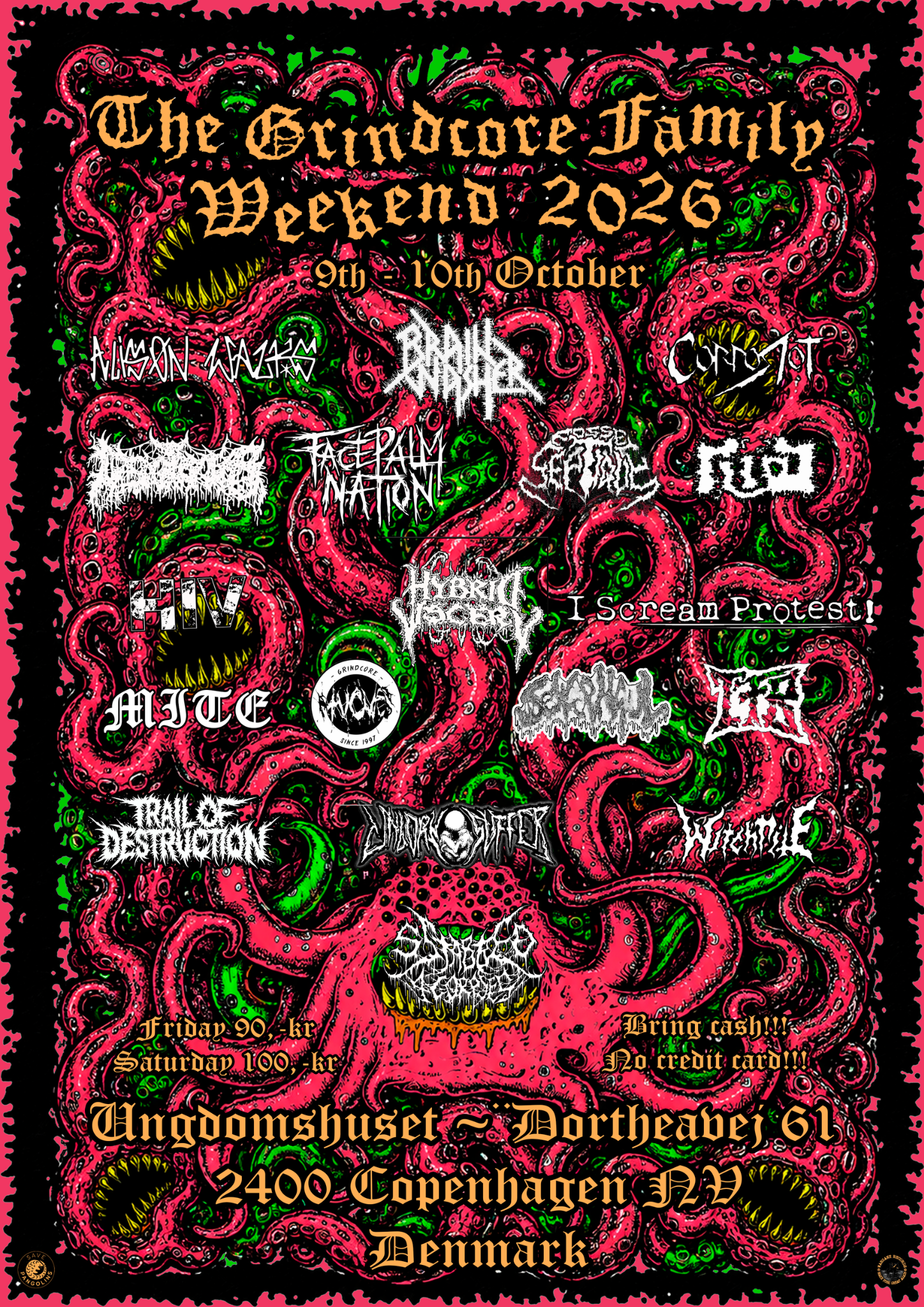 Official poster for The Grindcore Family Weekend 2026